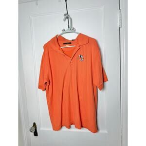Greg Norman Orange Mickey Mouse Embroidered Golf Polo Shirt Men's Large